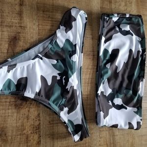 Camo shein bathing suit set